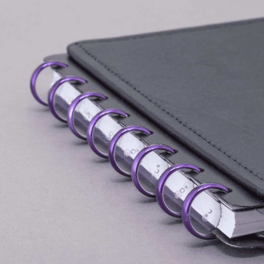 Disco para Caderno Inteligente 12 Discos Grande 31mm com Elástico Roxo Metálico