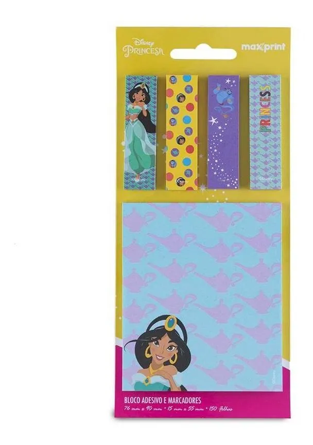 Bloco Adesivo e Marcadores Maxprint Jasmim 76x90mm com 150 Folhas