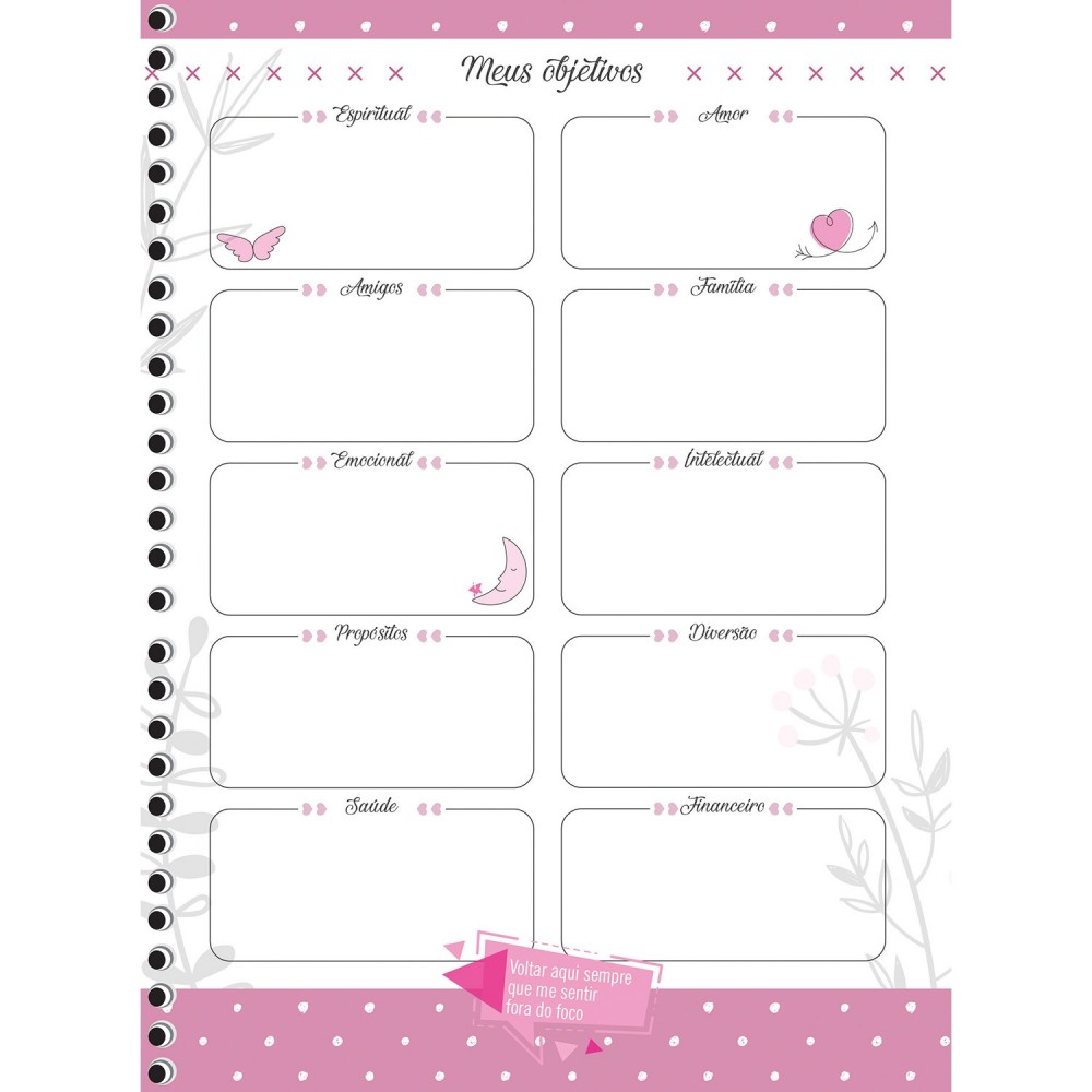 Planner São Domingos 92 Folhas Espiral Permanente Happen Sortido