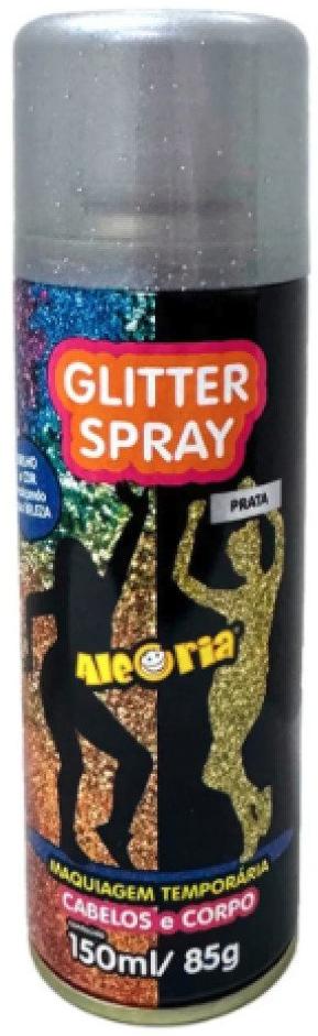 Glitter Spray Cabelo e Corporal 150 ml Da Alegria Carnaval Prateado