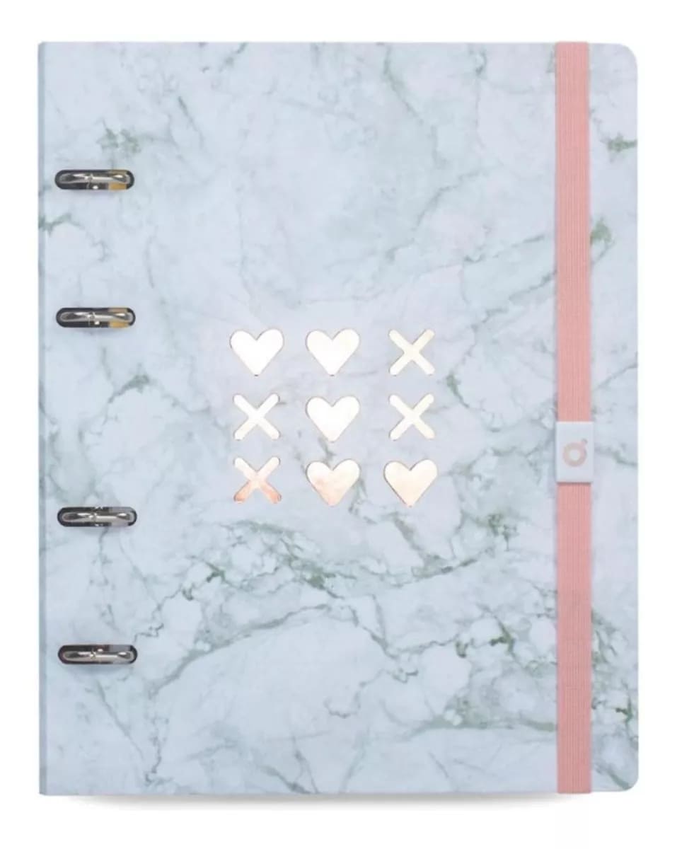 Caderno Argolado Ótima Stone Ultra Geométrico Mármore