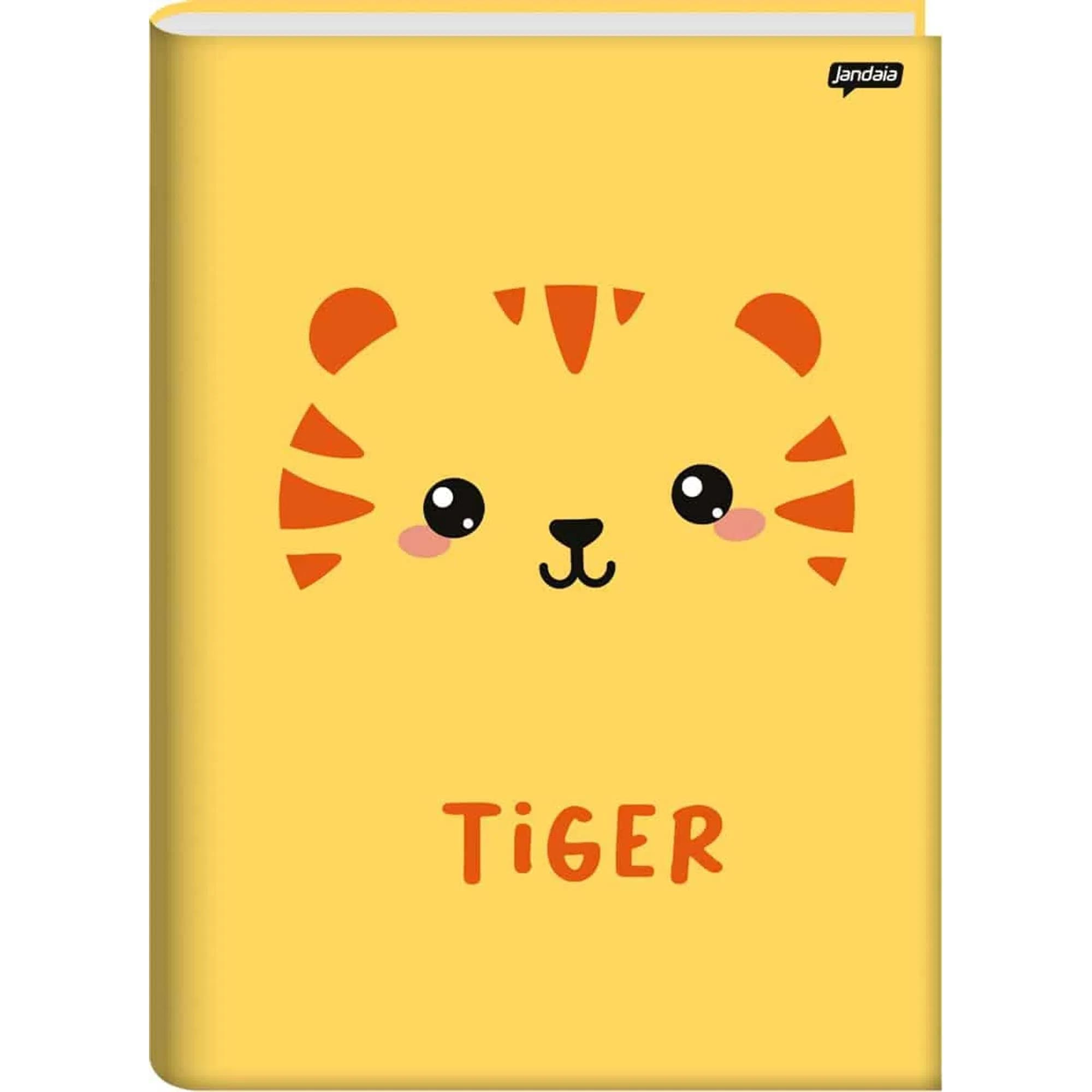 Caderno Brochura Jandaia Cute Animal Capa Dura Grande 80 Folhas Sortido