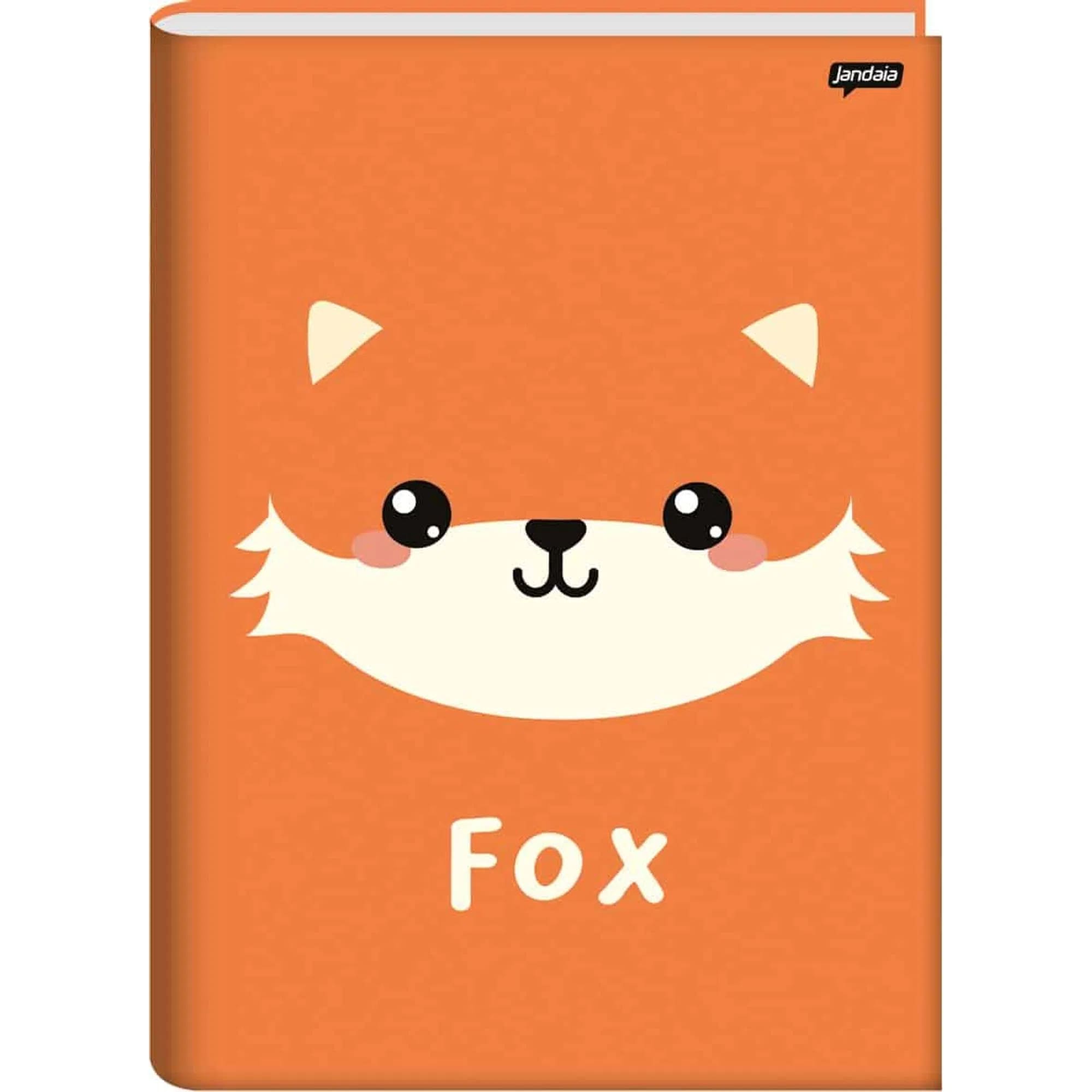 Caderno Brochura Jandaia Cute Animal Capa Dura Grande 80 Folhas Sortido