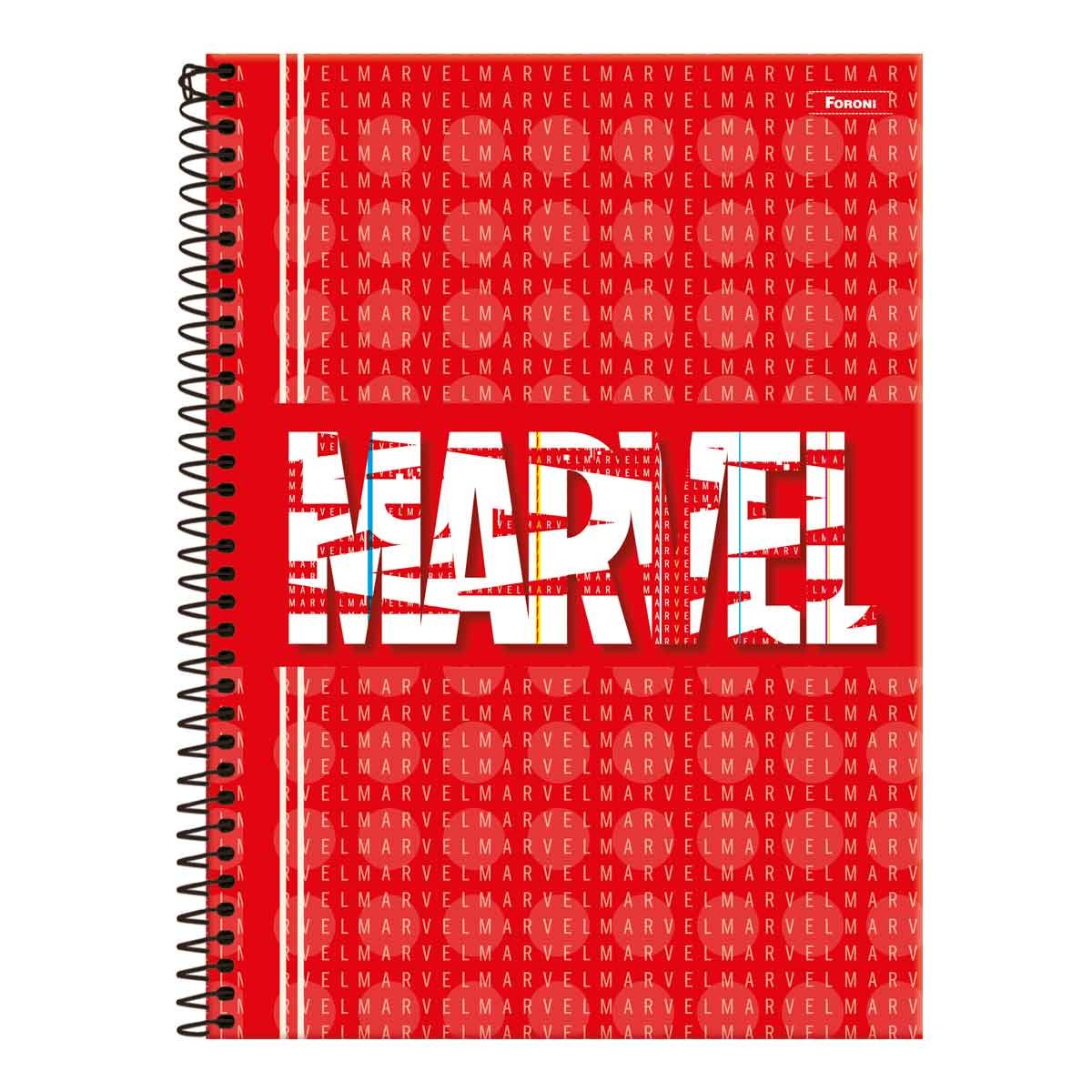 Caderno Espiral Tilibra Capa Dura Universitário Marvel Red Brick 80 Folhas 1x1 Sortido