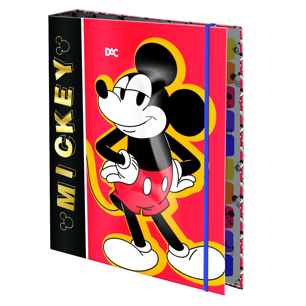 Fichário DAC Colegial Disney Mickey Mouse com 48 Folhas Decoradas