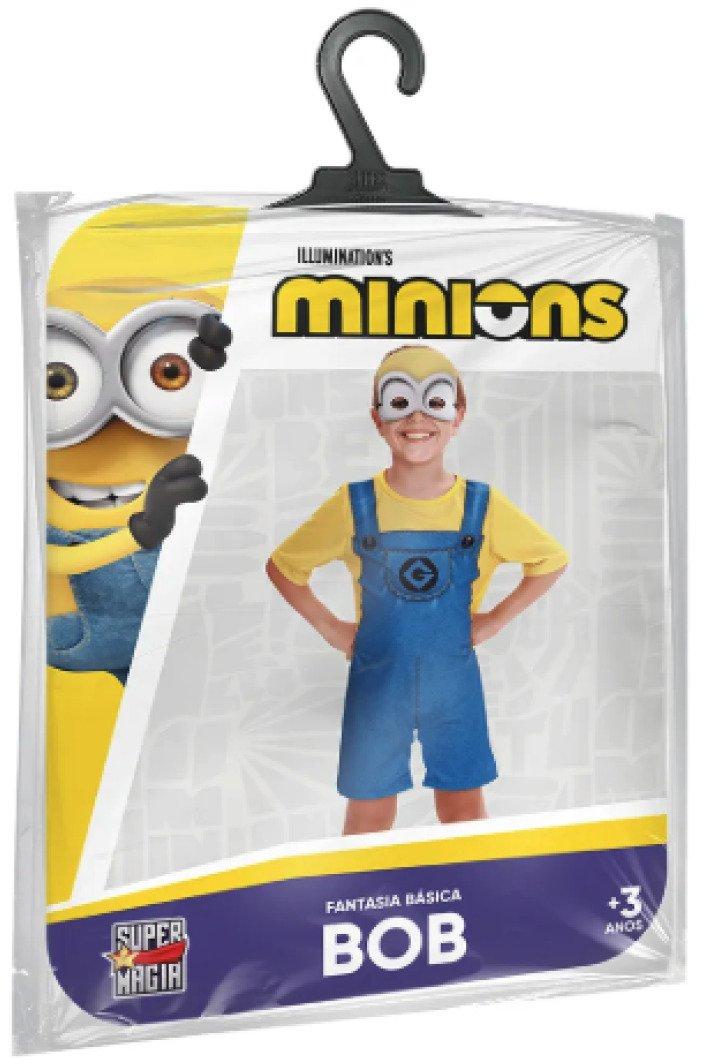 Fantasia Minions Bob Básica Tam M Super Magia