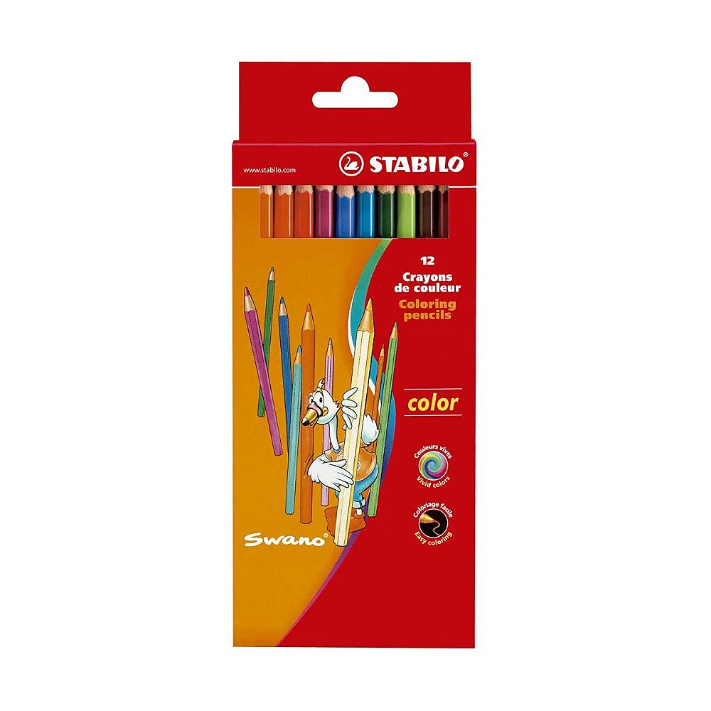 Lápis de Cor Stabilo Sextavado Swano com 12 Cores