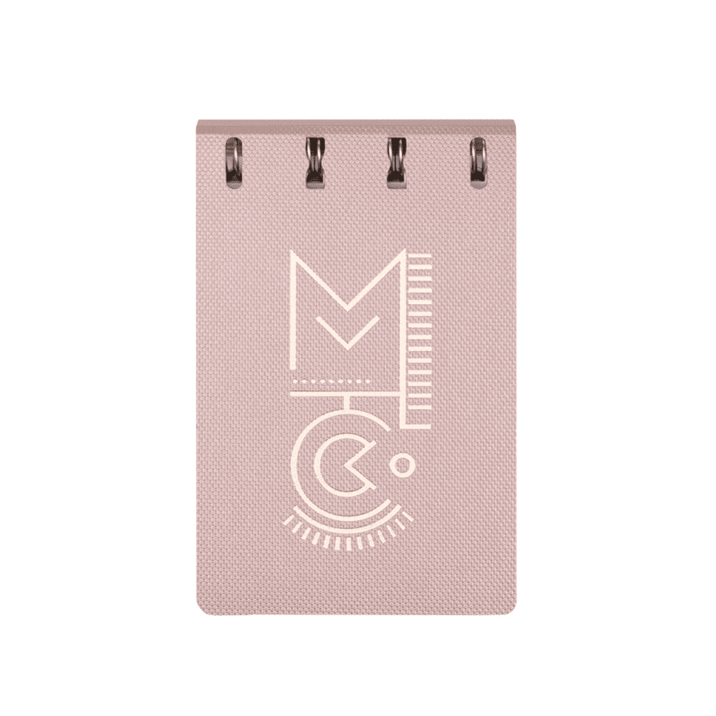 Caderno Ótima System Flex Mini Report Mettalic Rosa