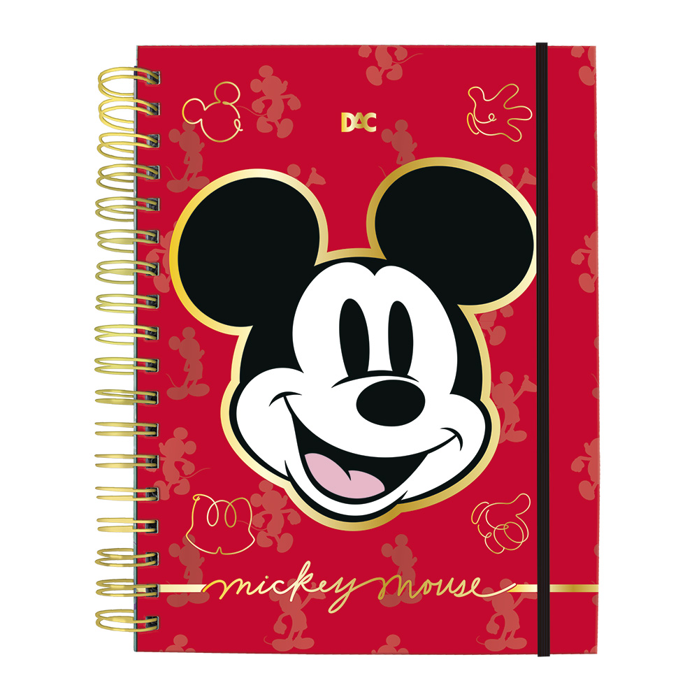 Caderno DAC Smart Colegial Mickey com 80 Folhas Reposicionáveis