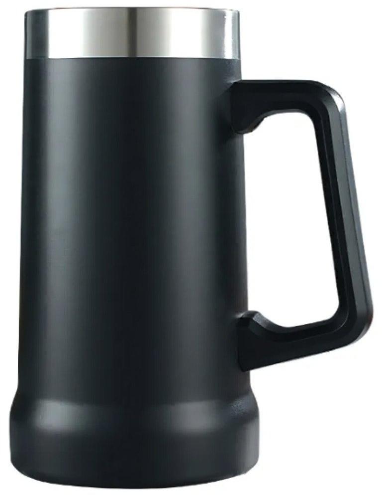 Caneca Térmica Chopp Cerveja 709 ml Aço Inox Preta