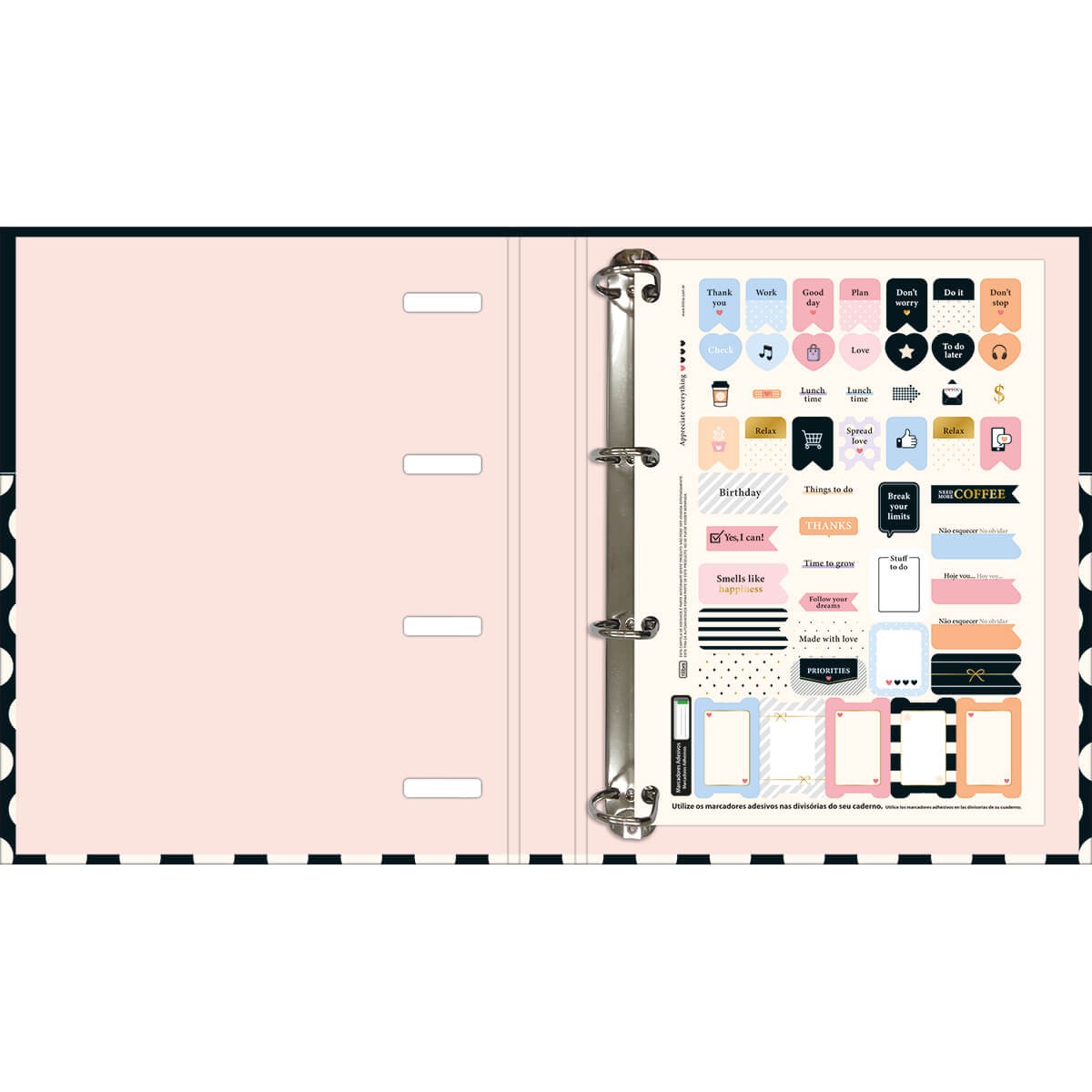 Caderno Fichário Tilibra West Village Cartonado com Elástico 80 Folhas Grande