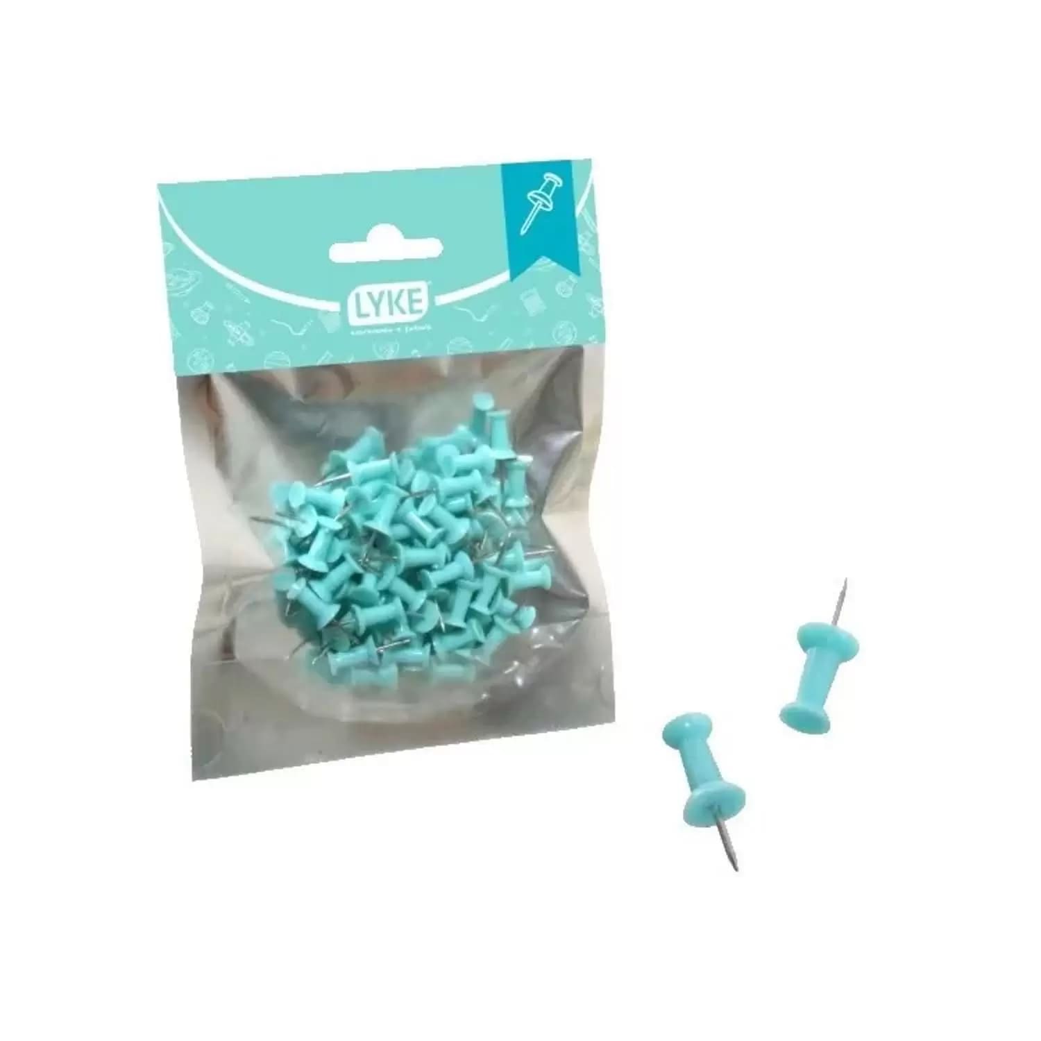 Alfinete Lyke Tipo Taça com 50 Unidades Verde Pastel