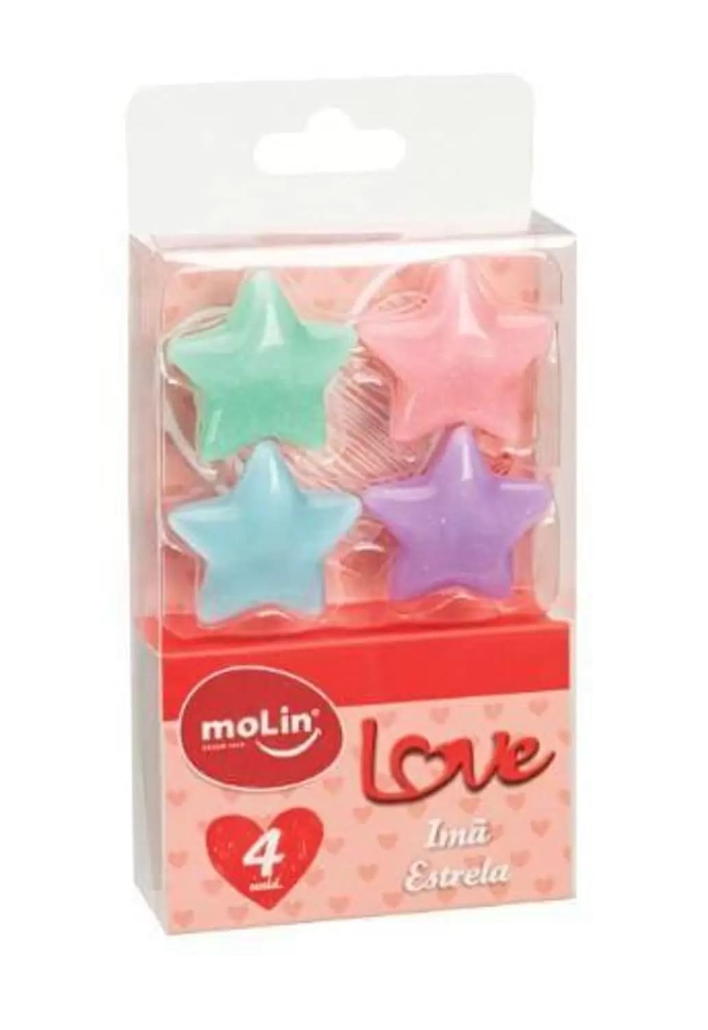 Imã Molin Estrela Colorido com 4 Unidades