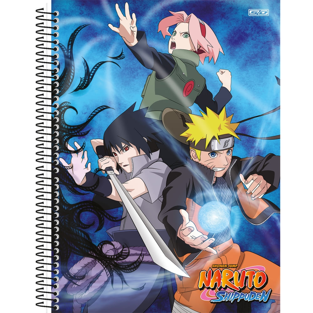 Caderno Universitário São Domingos Naruto Espiral Capa Dura 80 Folhas 1x1 Sortido