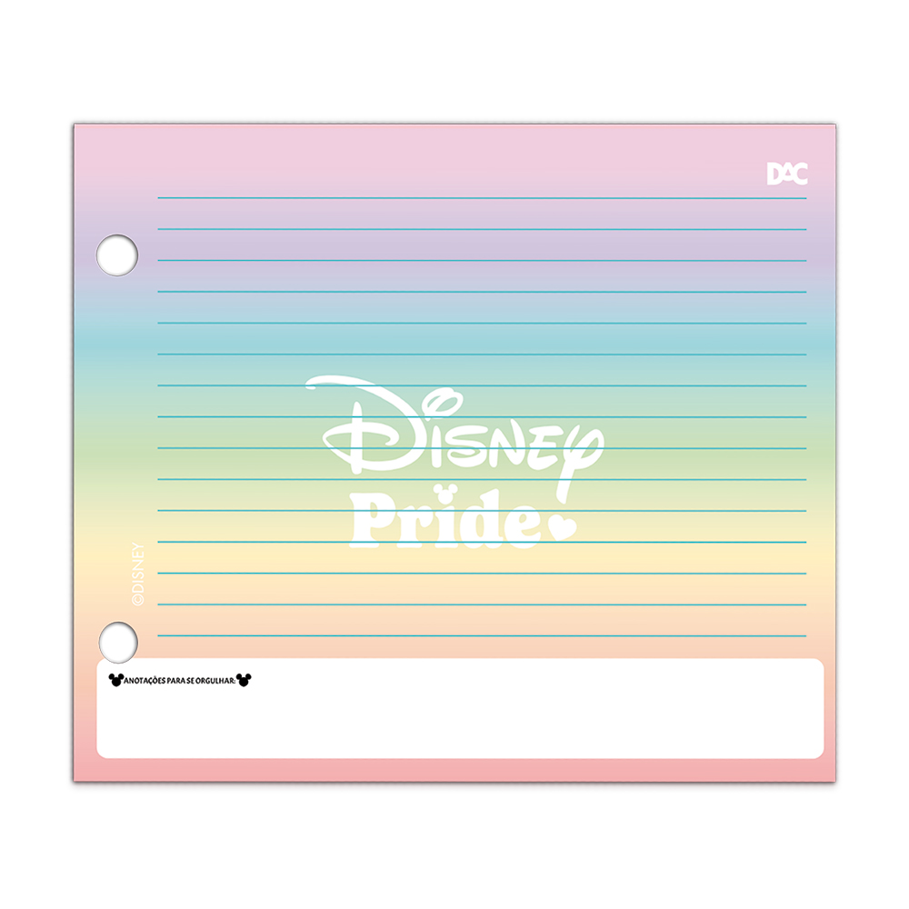 Caderno Fichário DAC Disney Pride Mini 2 Argolas com 80 Folhas