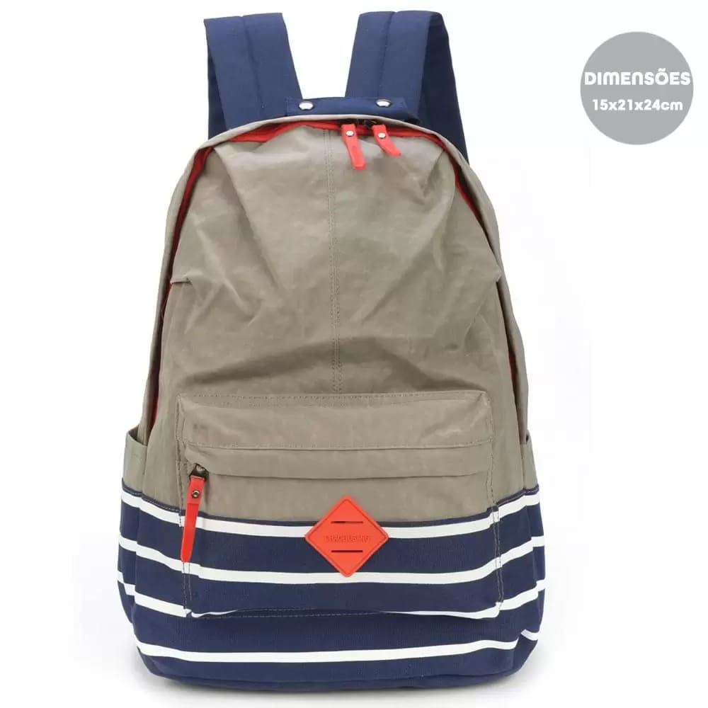 Mochila Costa Luxcel Up4you Grande com Detalhes Cinza e Azul