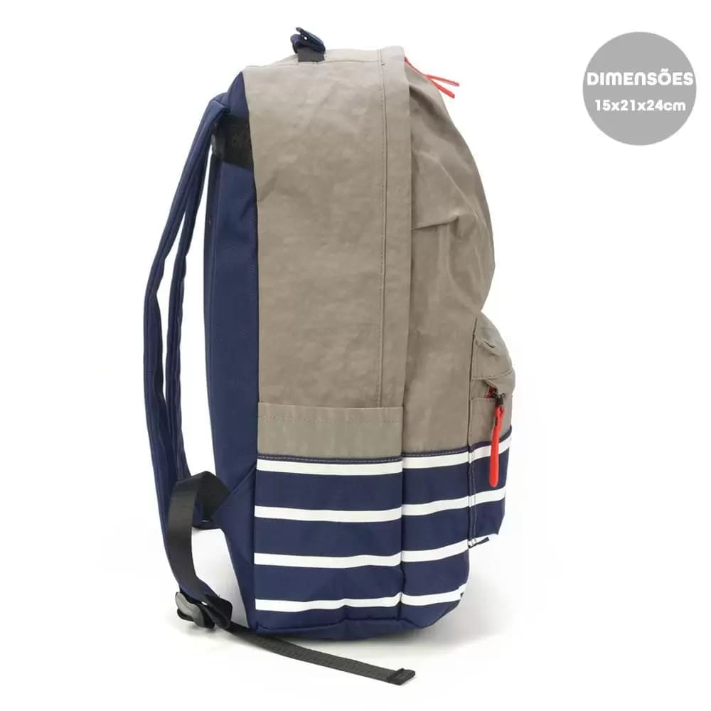 Mochila Costa Luxcel Up4you Grande com Detalhes Cinza e Azul