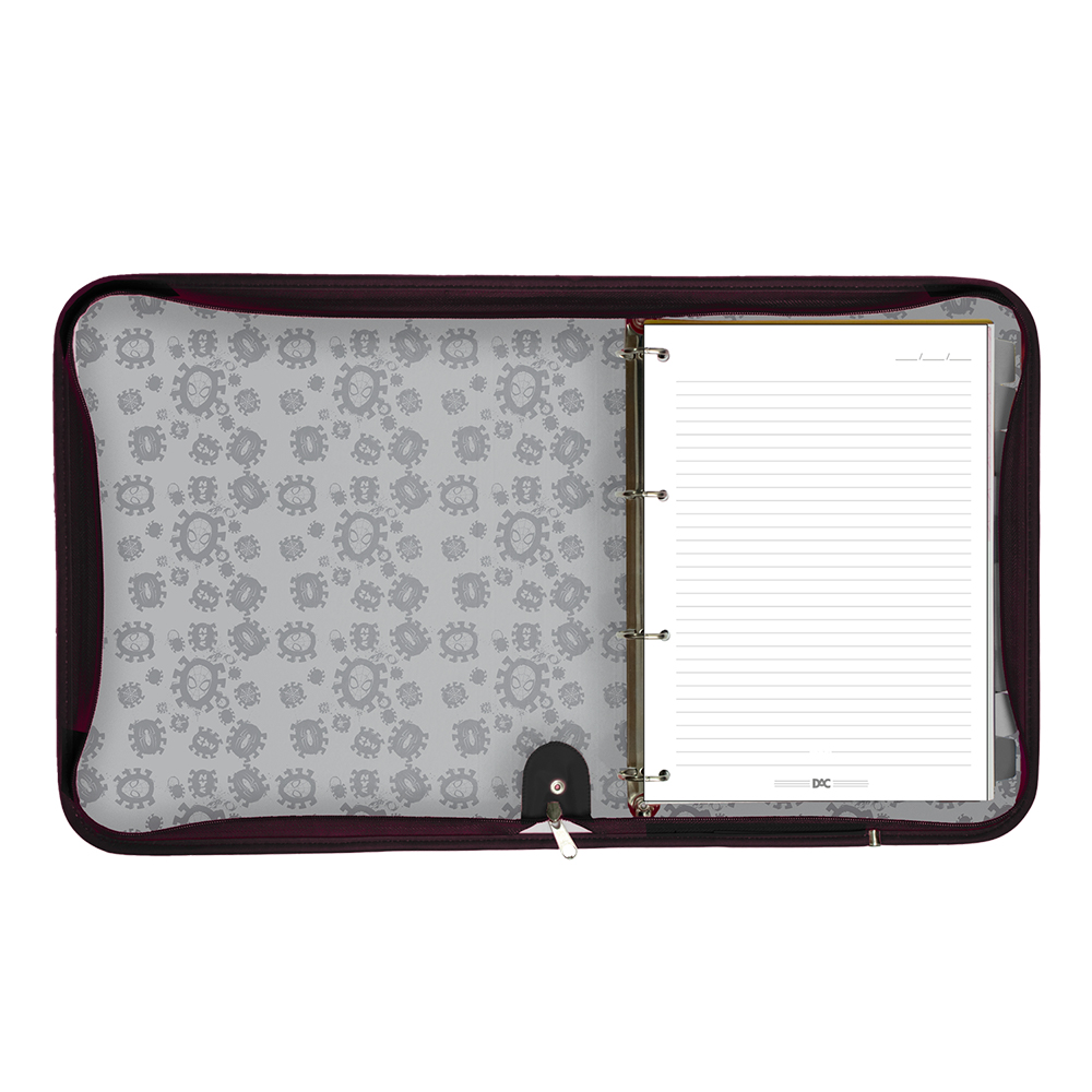 Fichário DAC Universitário Homem Aranha Grande com Ziper 48 Folhas