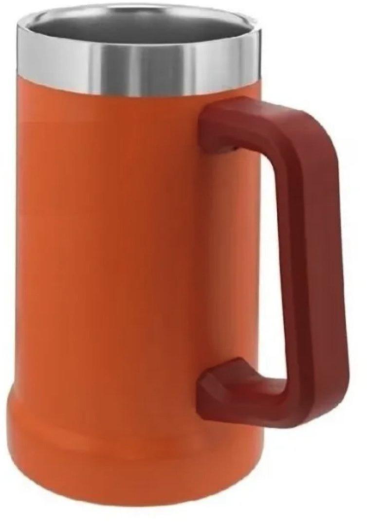 Caneca Térmica Chopp Cerveja 709 ml Aço Inox Laranja