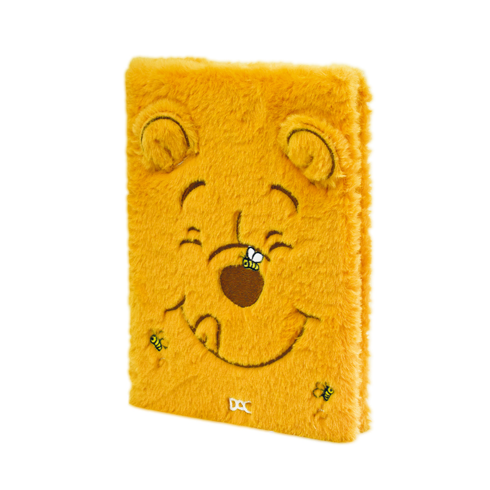 Caderno de Anotações DAC Ursinho Pooh Fluffy Pelúcia Médio