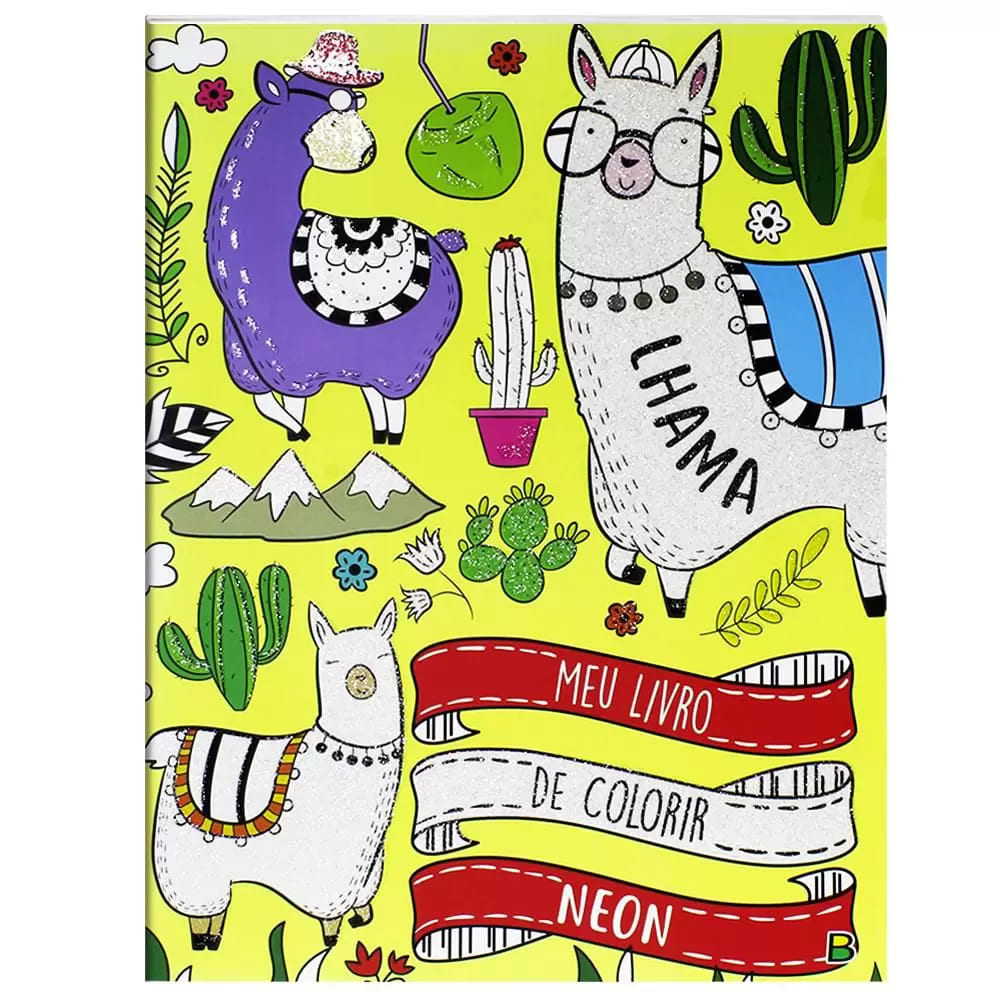 Livro Infantil Todolivro Meu Livro de Colorir Neon Lhama