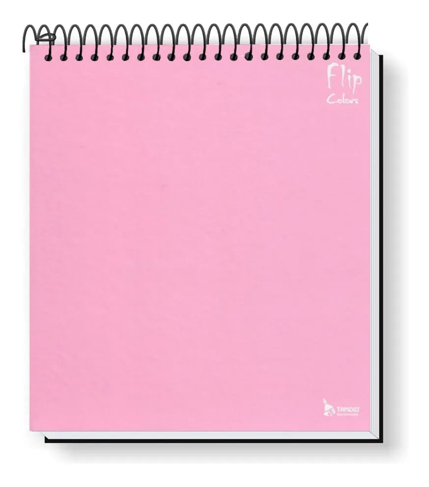 Caderno Universitário Tamoio Flip Neutro Capa Dura 80 Folhas com 1 Matéria Rosa