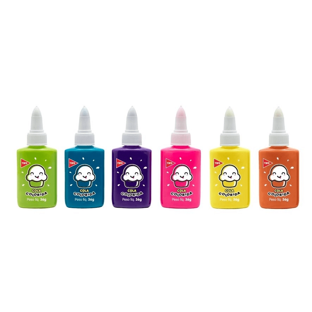 Cola TRIS Colorida 36G Sortido