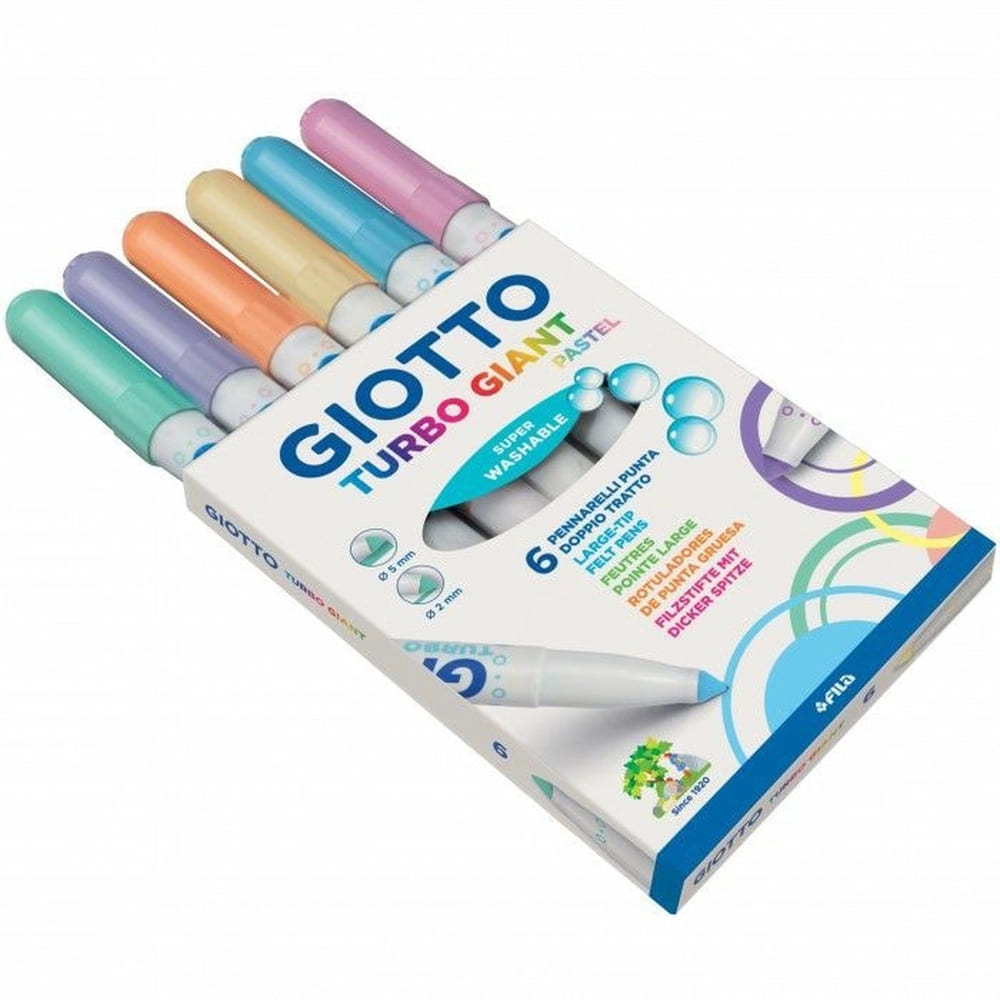 Caneta Hidrocor Giotto 6x1 Turbo Giant Pastel