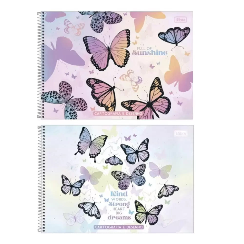 Caderno Cartografia Tilibra Daisy 80 Folhas Espiral Sortido