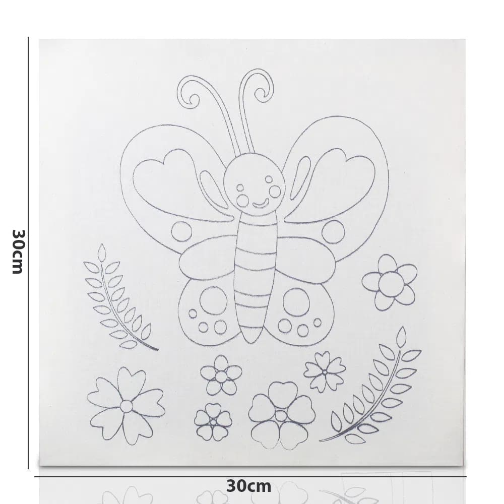 Tela para Pintura Riscada 30x30 Borboleta Souza