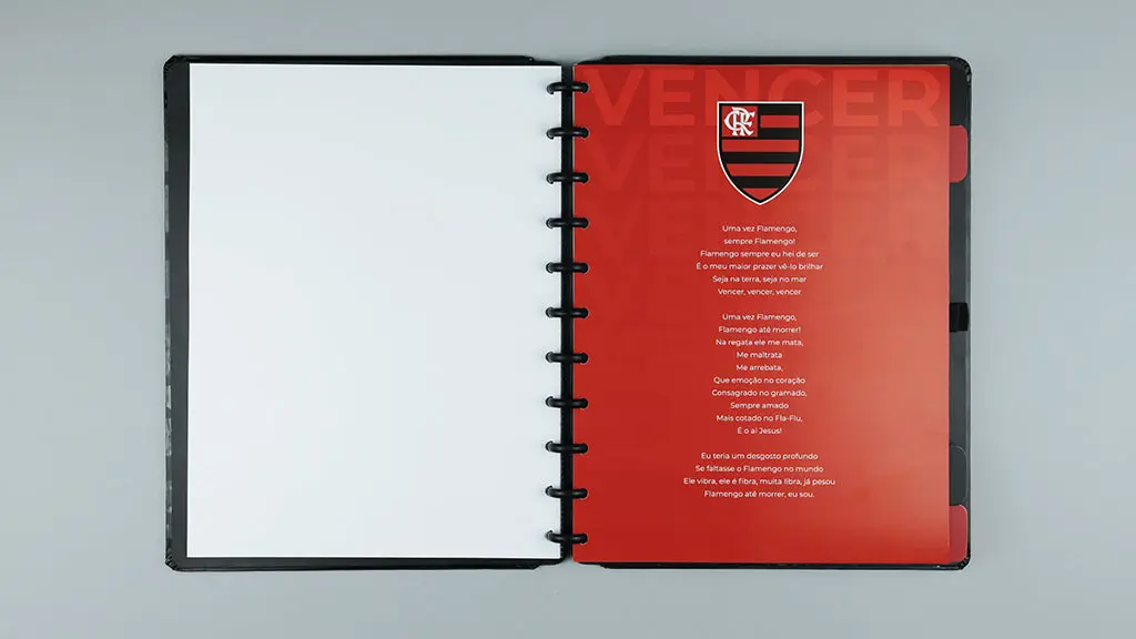 Caderno Inteligente Flamengo Rubro-Negro com 60 Folhas Pautadas 20 Folhas Lisas