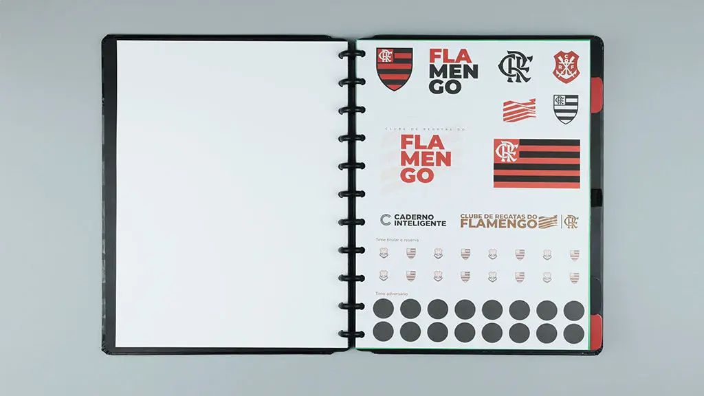 Caderno Inteligente Flamengo Rubro-Negro com 60 Folhas Pautadas 20 Folhas Lisas