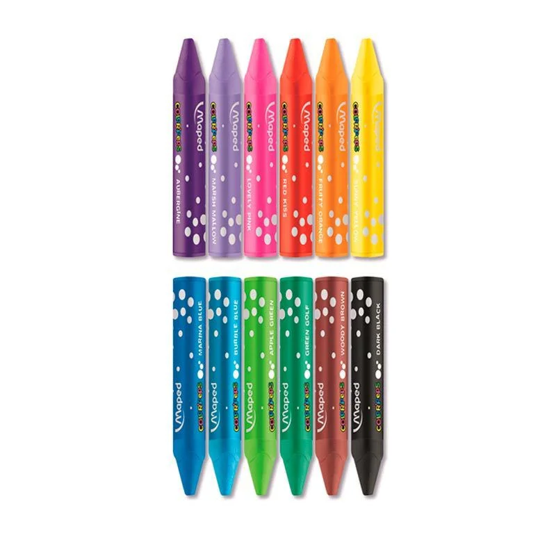 Giz de Cera Maped Color Peps 12 Cores Pequeno