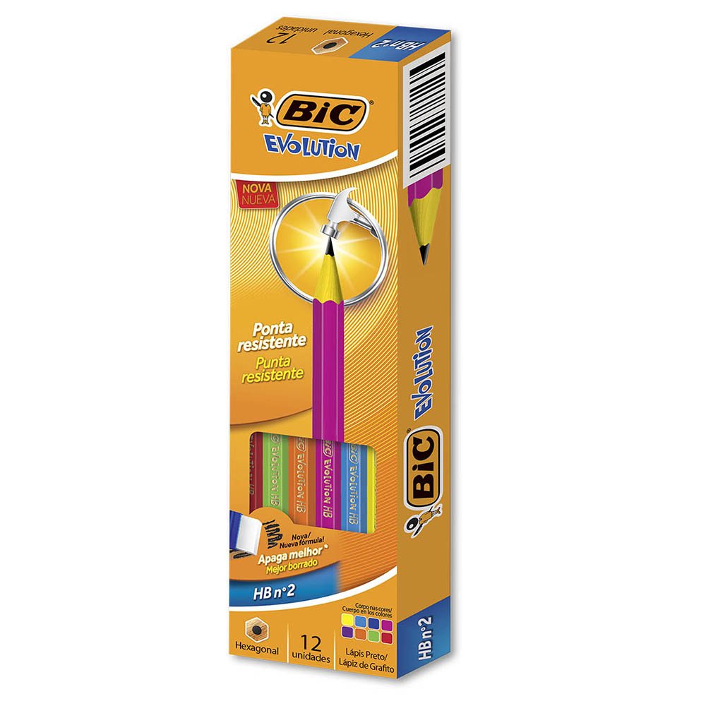 Lápis Preto BIC NR 02 Evolution Cores Sortidas