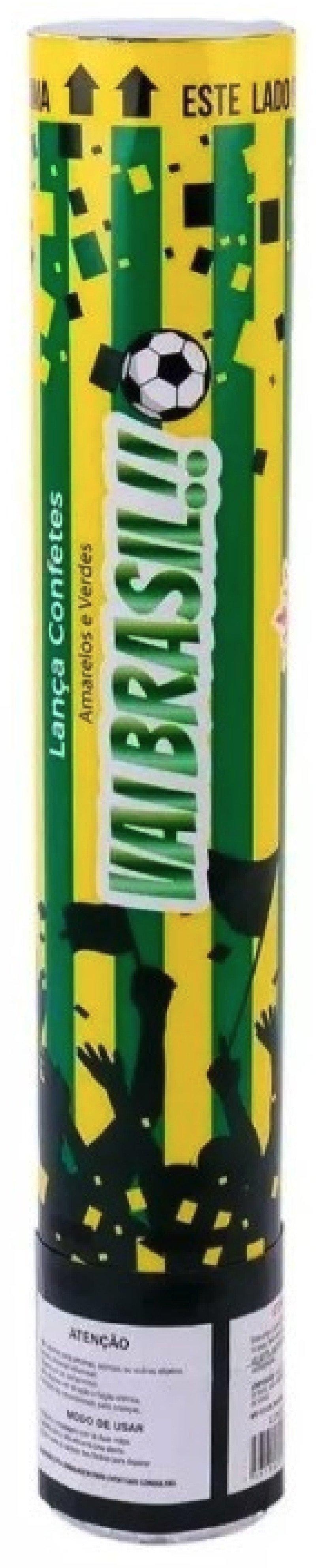 Lança Confete Chuva Verde Amarela Vai Brasil Silver Festas LCN027