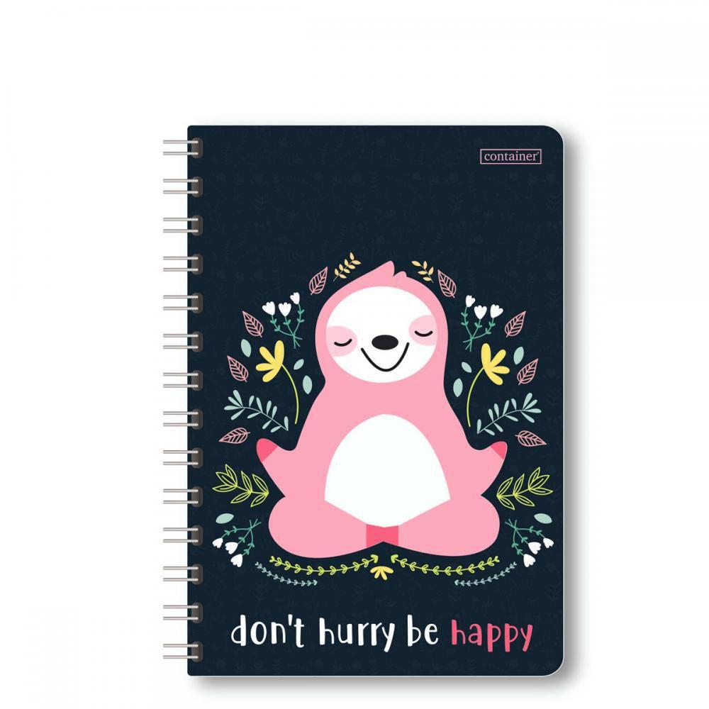 Caderno Universitário Dermiwil College Wireo Preguiça 80 Folhas 1 Matéria