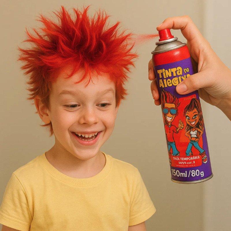 Tinta da Alegria Spray Colorido 150 ml Carnaval Vermelha