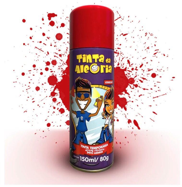 Tinta da Alegria Spray Colorido 150 ml Carnaval Vermelha