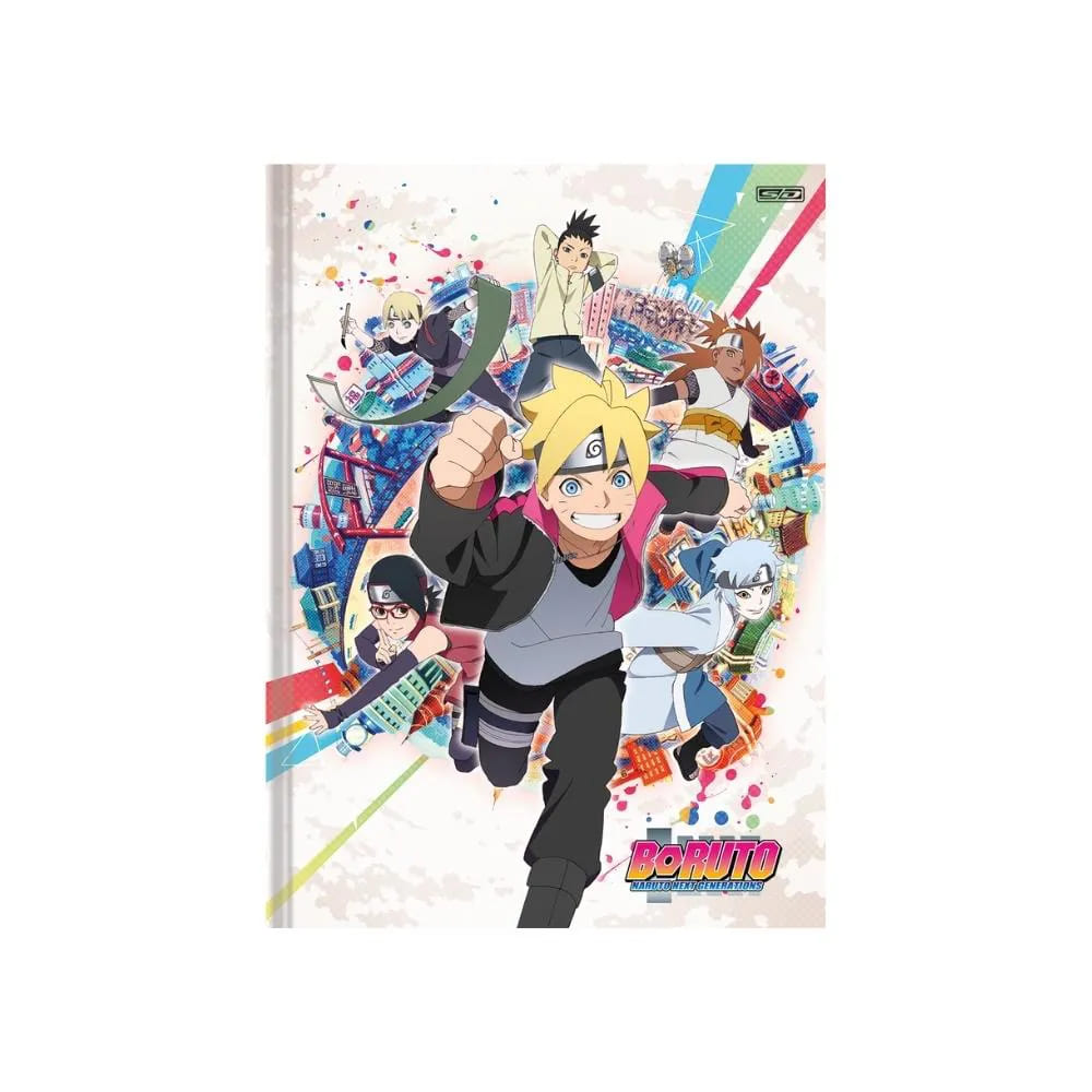 Caderno Brochura São Domingos Boruto Grande Capa Dura Costurado 80 Folhas Sortido