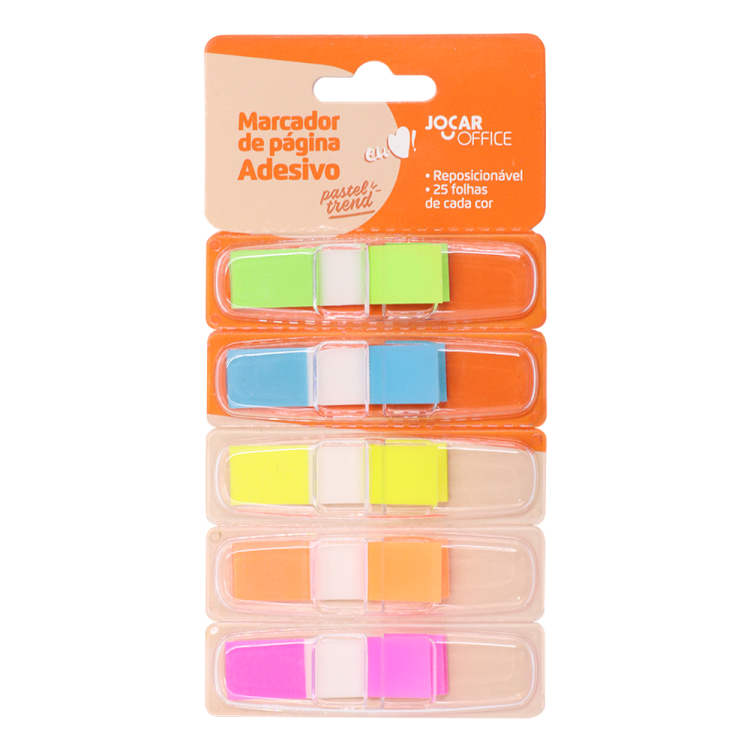 Marcador de Página Jocar Office Index Film Adesivo Tons Pastel Trend 5 Cores