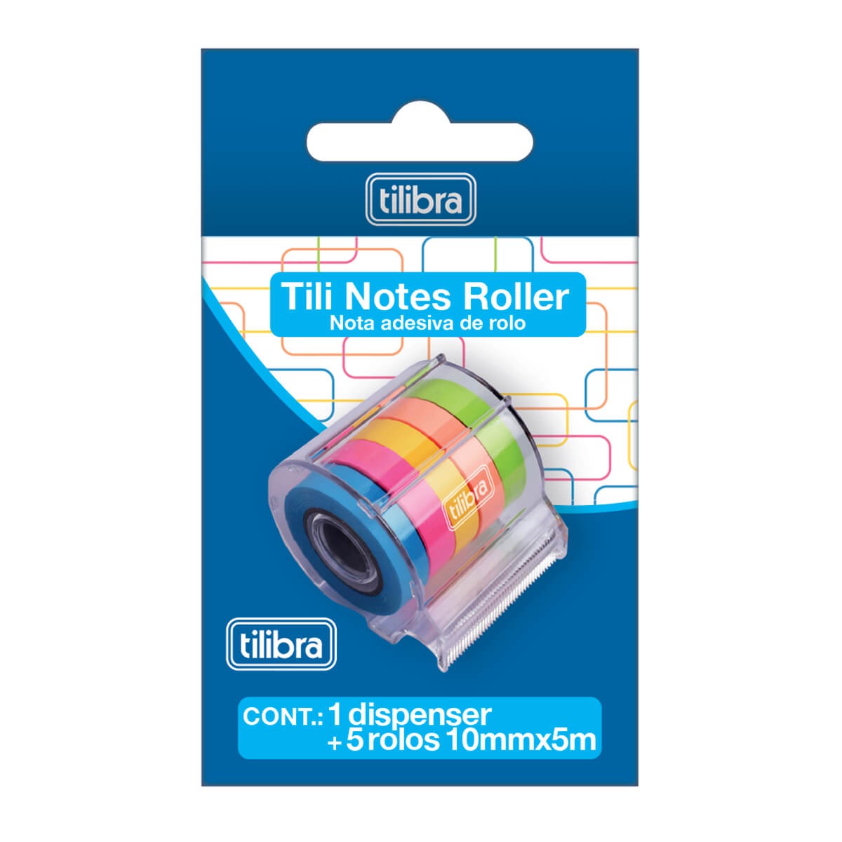 Bloco Adesivo Tilibra Roller Tili Notes 1 Rolo 10mmx5m 5 Cores