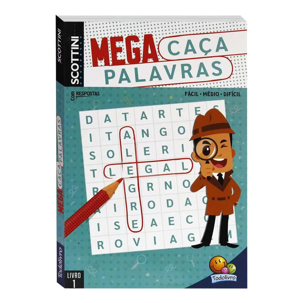 Livro Todolivro Scottini Caça-Palavras Mega 288 Páginas Número 1