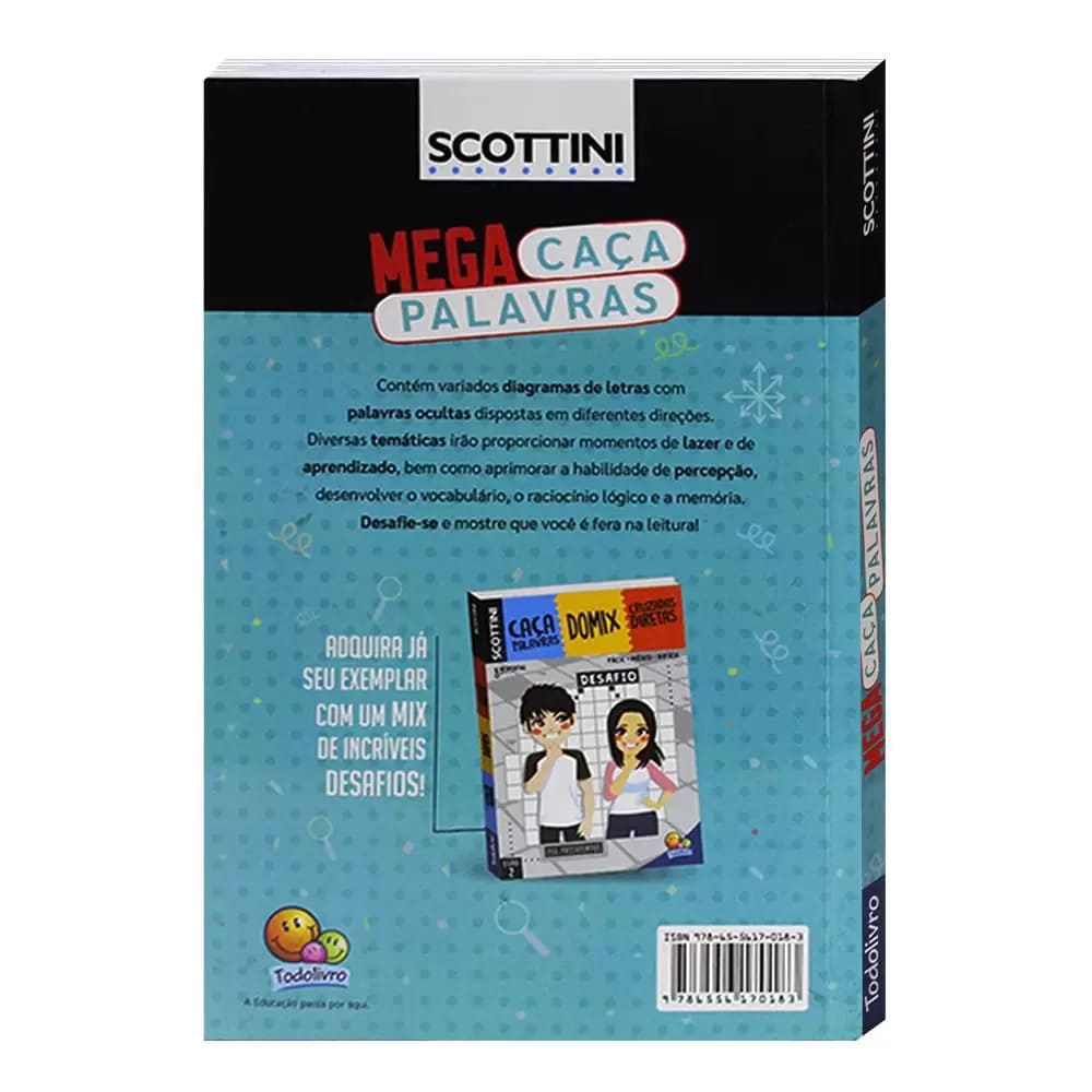 Livro Todolivro Scottini Caça-Palavras Mega 288 Páginas Número 1