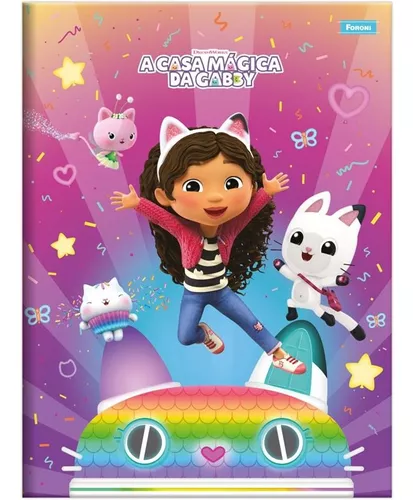 Caderno Brochura Foroni Casa Mágica Gabby Capa Dura 80 Folhas Sortido