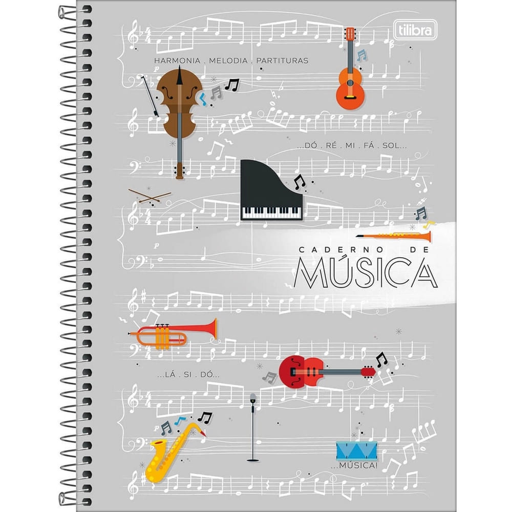 Caderno Música Tilibra Universitário Espiral Capa Dura 80 Folhas Sortido