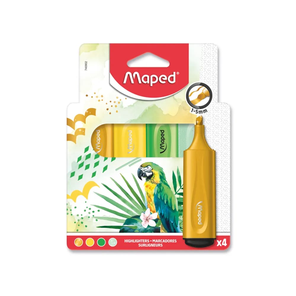 Marca Texto Maped Temas Tropical 4 Cores