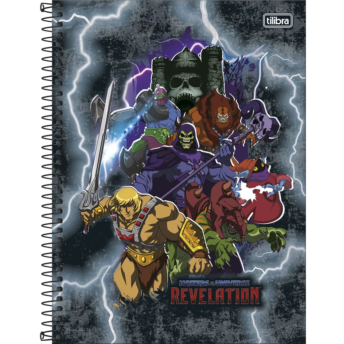 Caderno Universitário Tilibra He-Man Revelation Espiral Capa Dura 80 Folhas com 1 Matéria Sortido