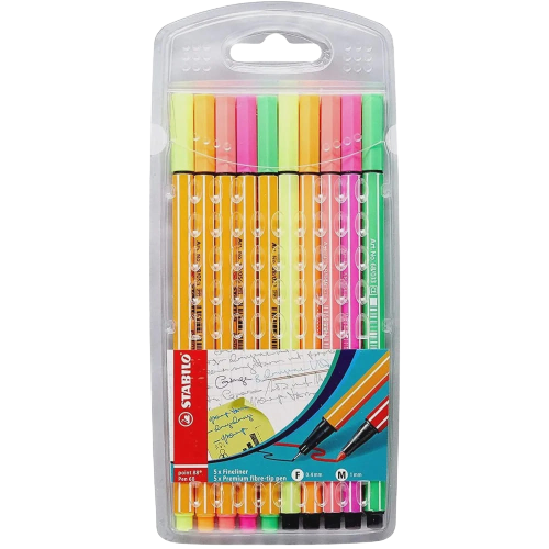 Caneta Hidrográfica Stabilo Point 8868/10-1 Estojo com 10 Cores