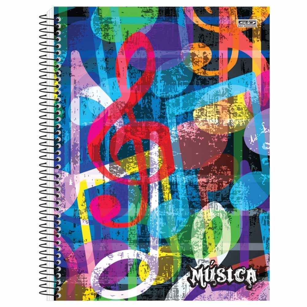 Caderno Música São Domingos Espiral Capa Dura 96 Folhas Sortido