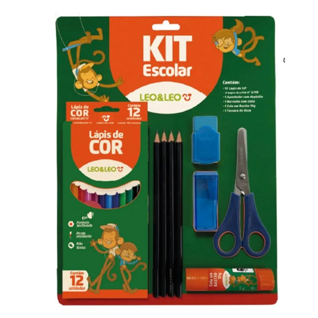 Kit Escolar Leo e Leo com Acessórios